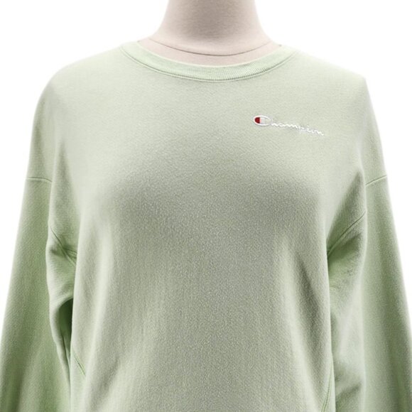 Vintage Champion Reverse Weave Womens Medium Sweatshirt Logo Green Retro - Picture 2 of 10